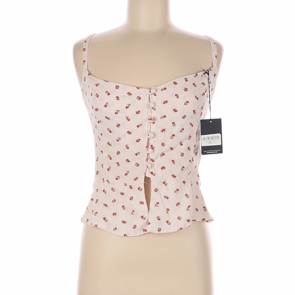NWT reformation Adela Top in cherries blush light pink size 12 seen on riverdale - Picture 3 of 8